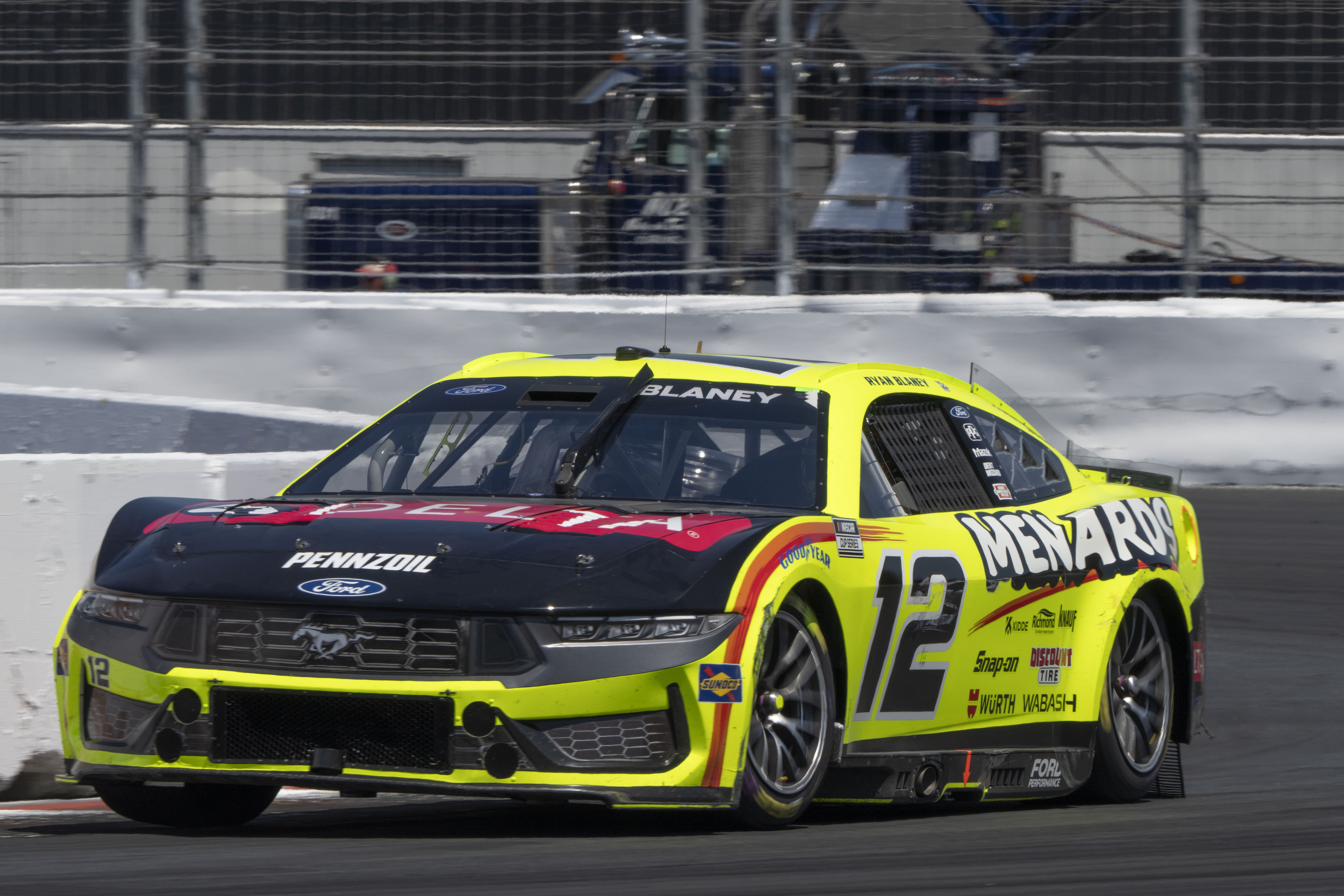 Ryan Blaney drives the #12 Ford Mustang for Team Penske - Source: Imagn
